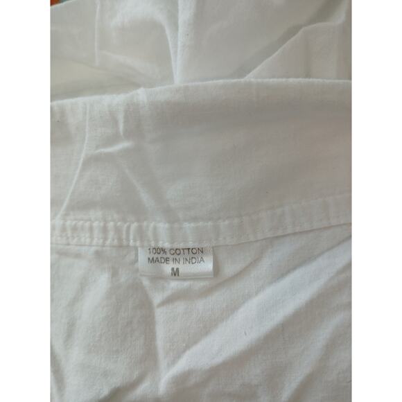 Yoga Harrem Pants White Elastic Waist 100% Cotton Made in India M - Picture 7 of 8